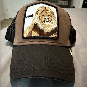 Goorin Bros Black and Brown King Lion Trucker Hat